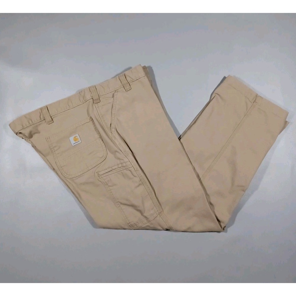 Carhartt Pants Mens 44x30 Khaki Relaxed Fit Straight Leg Cargo Workwear